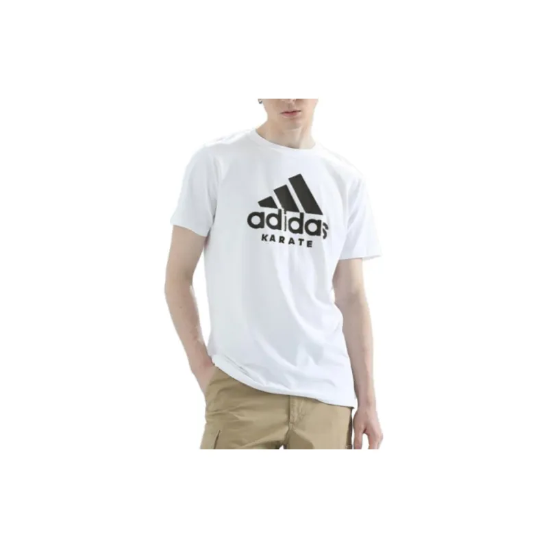 Adidas T Shirts Men White With Black Logo-3