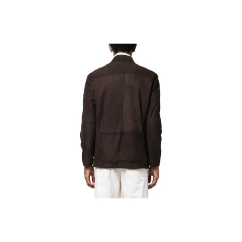 BARBA Leather Button-up Jacket-2