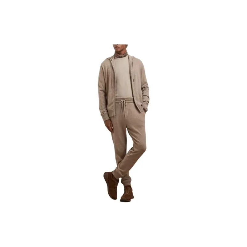 Ralph Lauren Purple Label Wool Cashmere Hooded Full Zip Sweater Men's Khaki-3