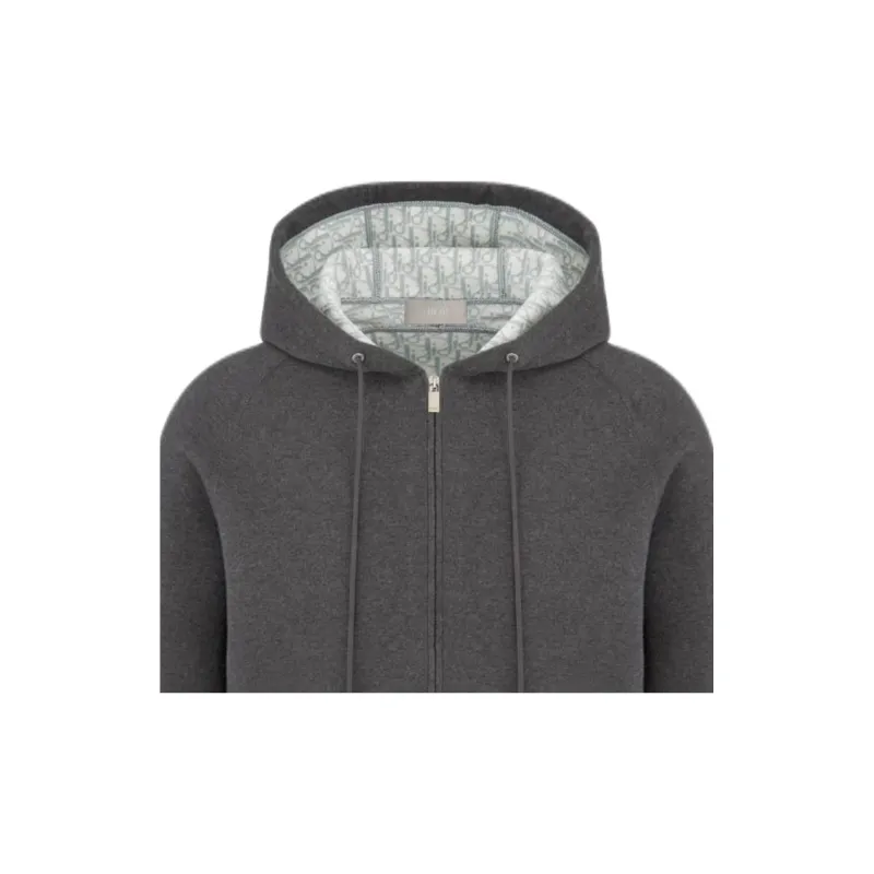 DIOR Logo Embroidered ZIp Up Hoodie-2