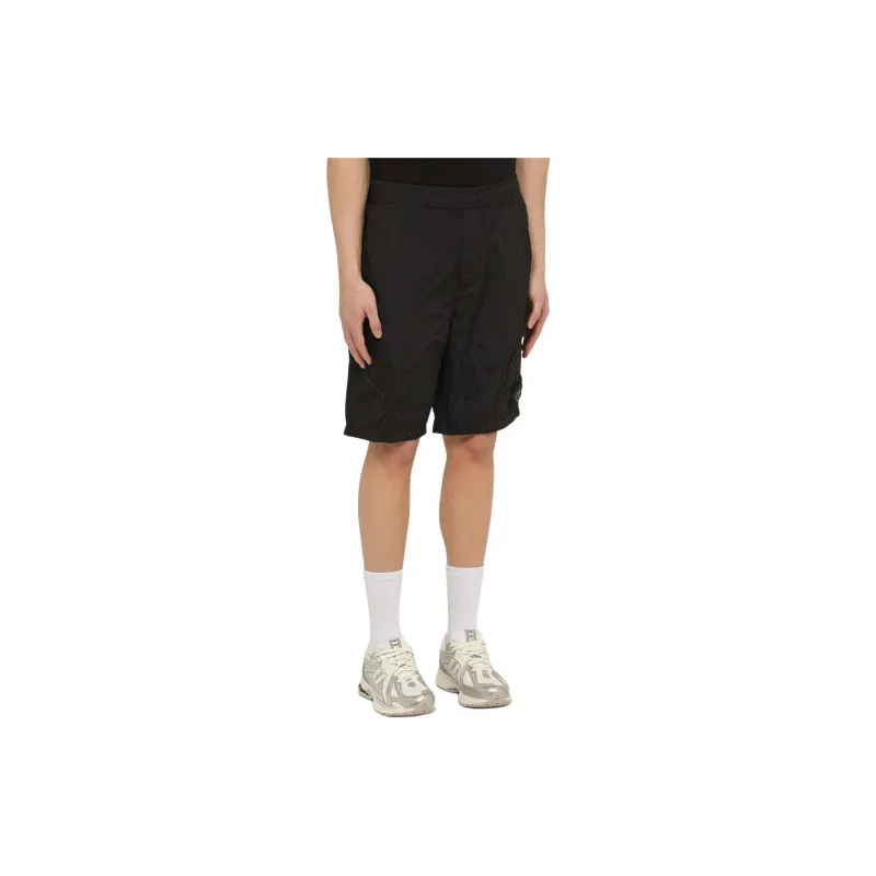 STONE ISLAND Compass badge Crinkled Shorts-1
