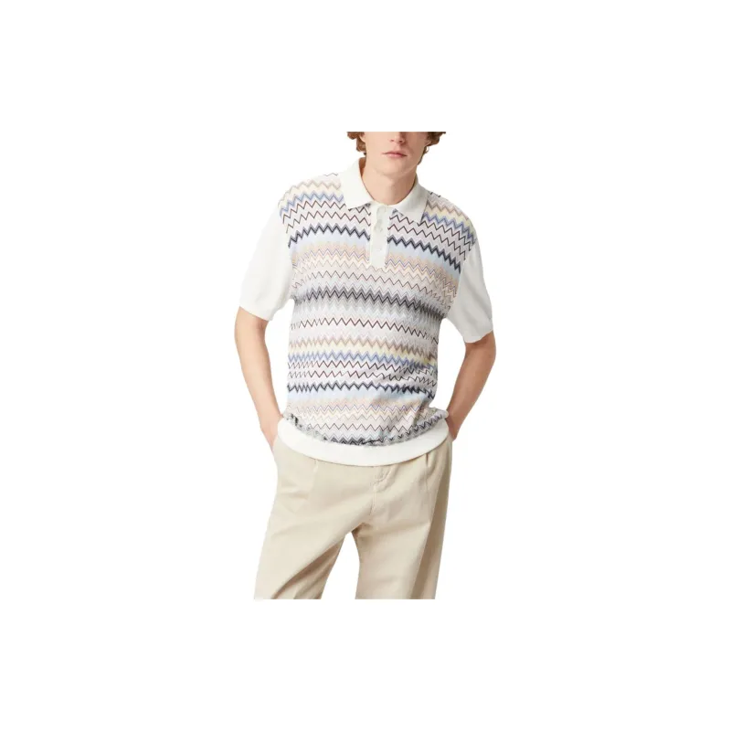 MISSONI Zigzag Knit Polo Shirt-3