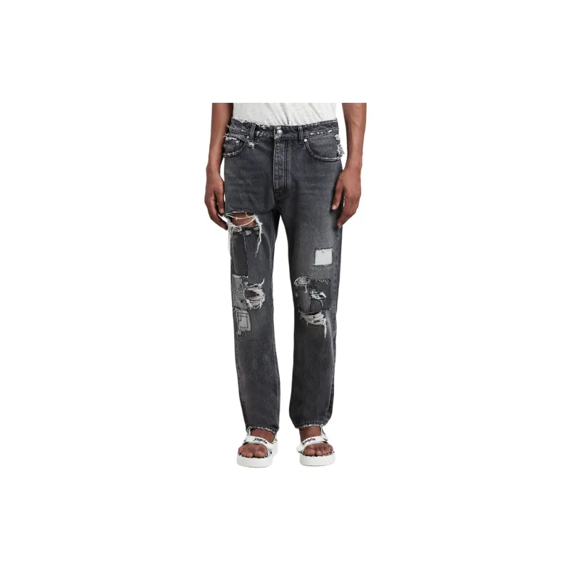 PALM ANGELS Ripped Detailed Straight Leg Jeans-2