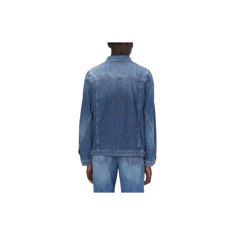 JW Anderson Logo Embroidered Twisted Denim Jacket-2