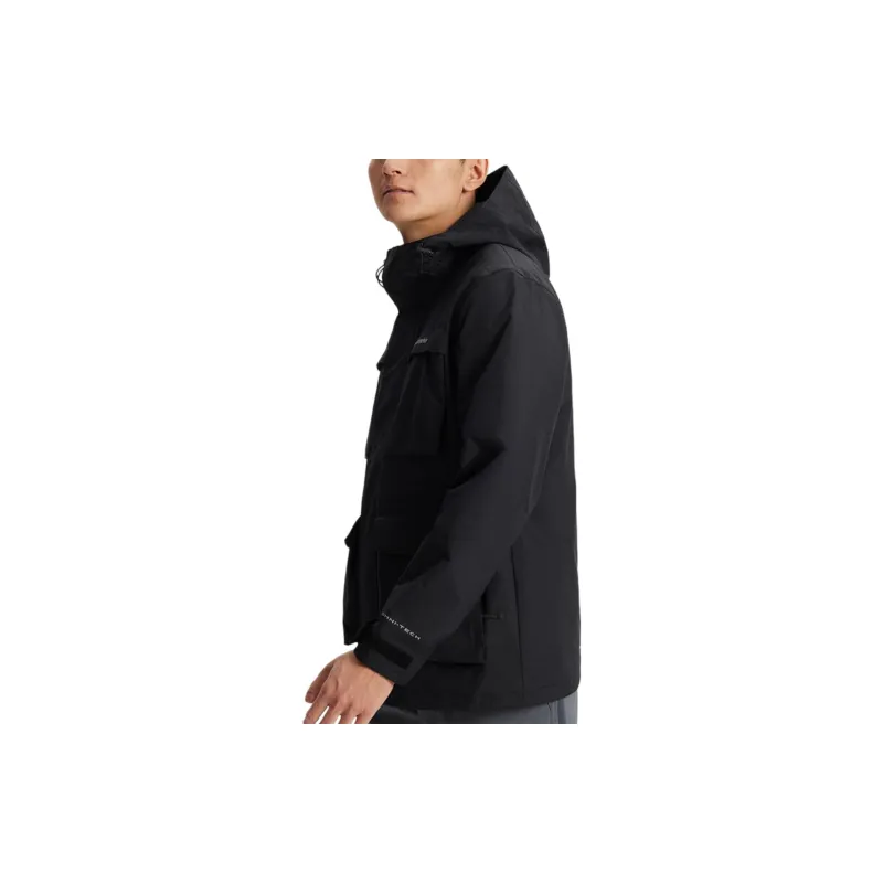 Columbia Waterproof And Windproof Windbreaker Jacket Men's Black-5