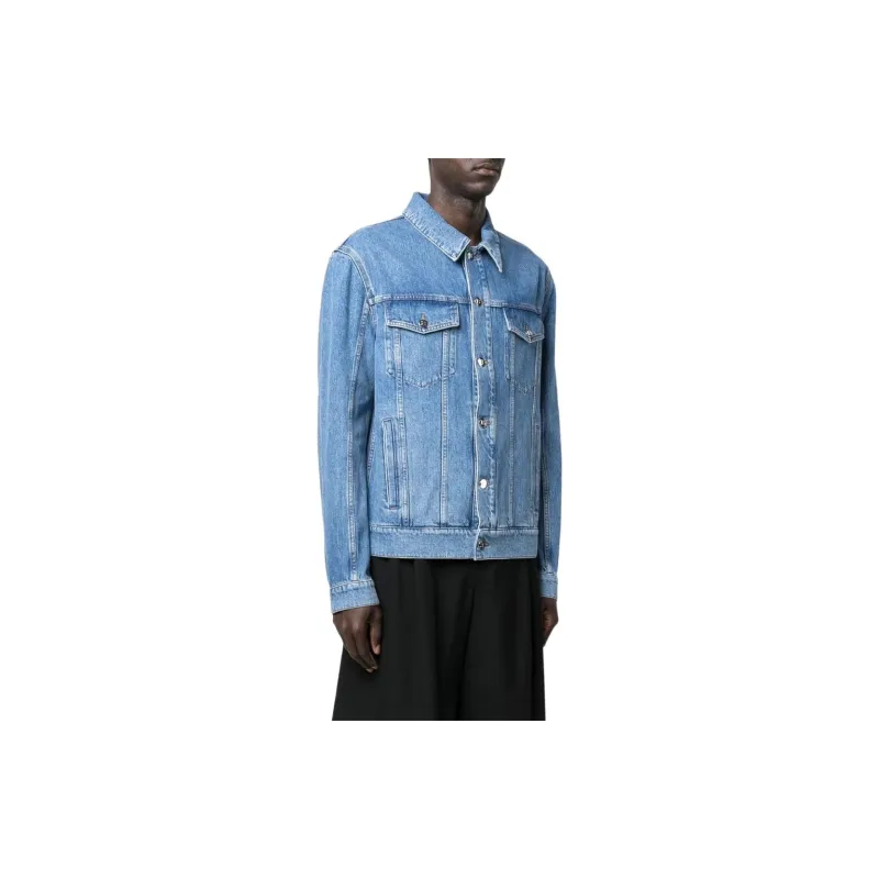 BALMAIN Logo Embroidered Denim Jacket-3