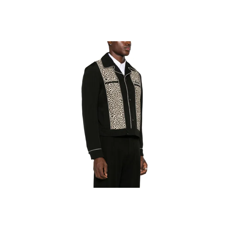 AMIRI Leopard Buttoned Cadet Jacket-3