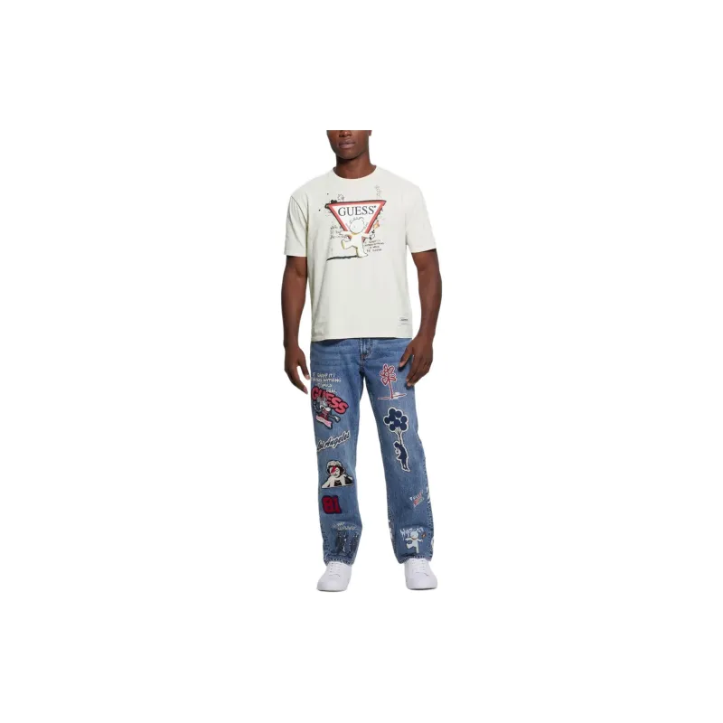 GUESS Teddy Signature Tee T-Shirt Men's White-2