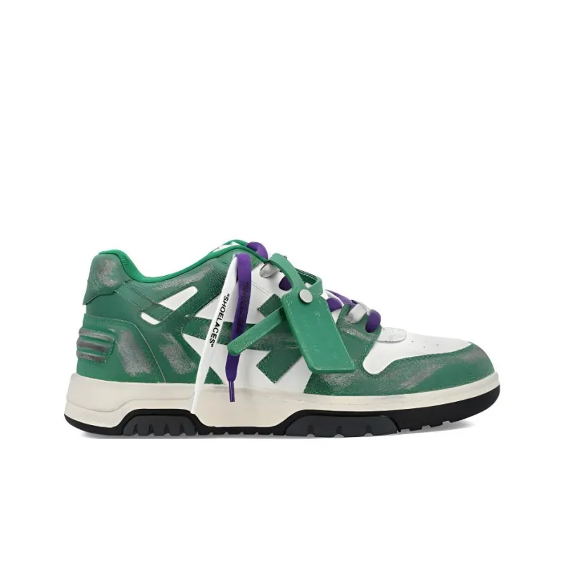 OFF WHITE Out Of Office Vintage Leather 'Green White Purple'-1