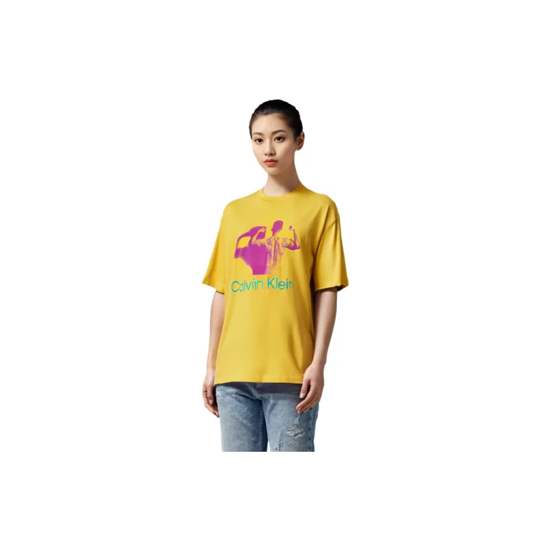 Calvin Klein Simple Series T Shirts Unisex Yellow-5
