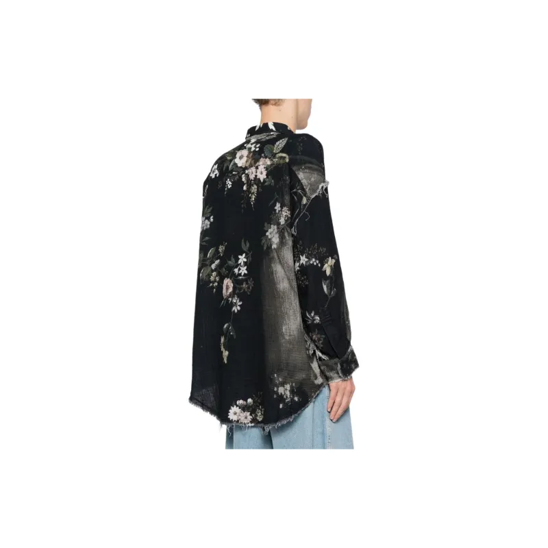 R13 Shredded Seam Floral Print Shirt-2
