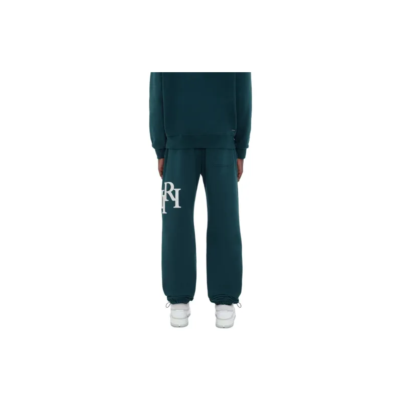 AMIRI FW23 Amiri Staggered Sweatpant Casual Pants Men's Green-2