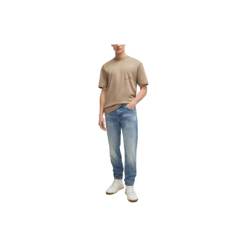 HUGO BOSS SS24 T Shirt Men's Beige Yellow-1