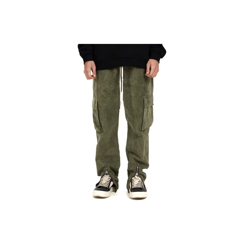 Askyurself Casual Pants Unisex Green-2
