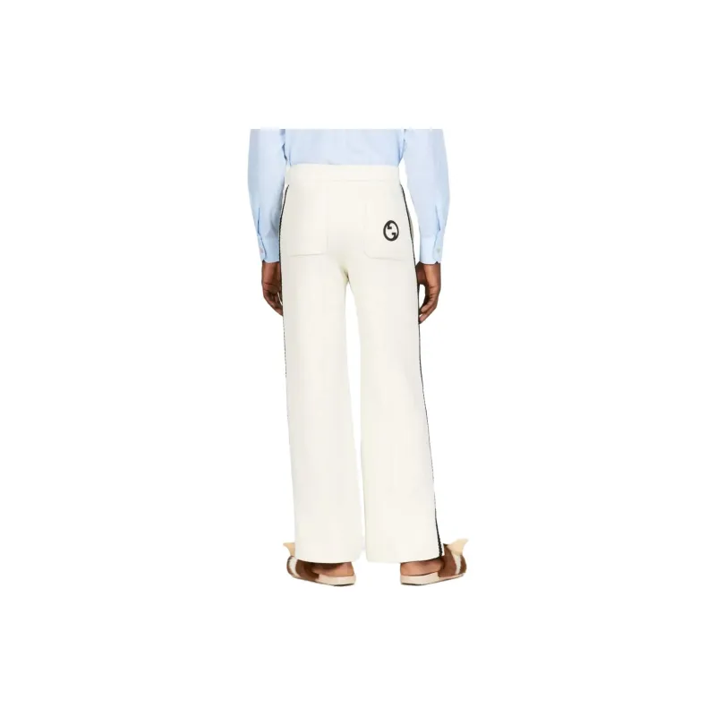 GUCCI Retro Logo Patch Straight Hem Trousers-4