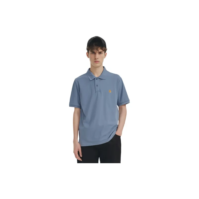 Carhartt WIP SS24 S/S Chase Pique Polo Shirt Men's Blue-2