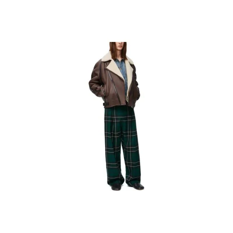 LOEWE FW24 Leather Jacket Men's Brown-3