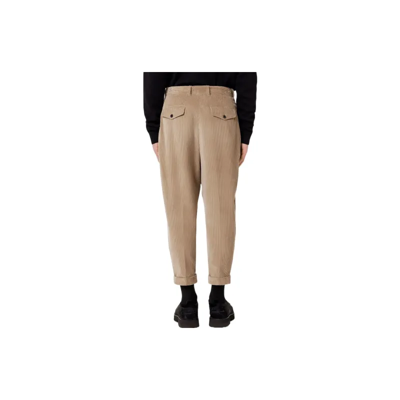 AMIPARIS Tapered Corduroy Cropped Trousers-2