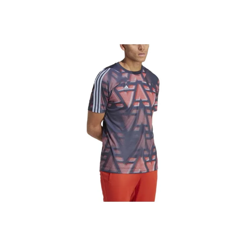 Adidas T-Shirts Men Blue Red-1