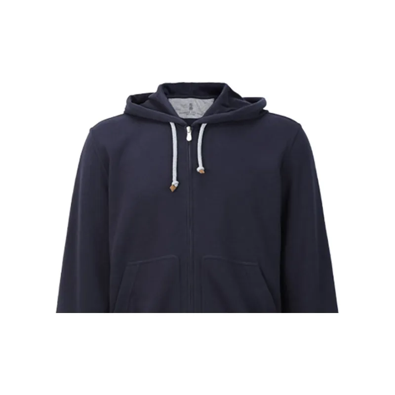 Brunello Cucinelli Zipped Drawstring Hoodie-3