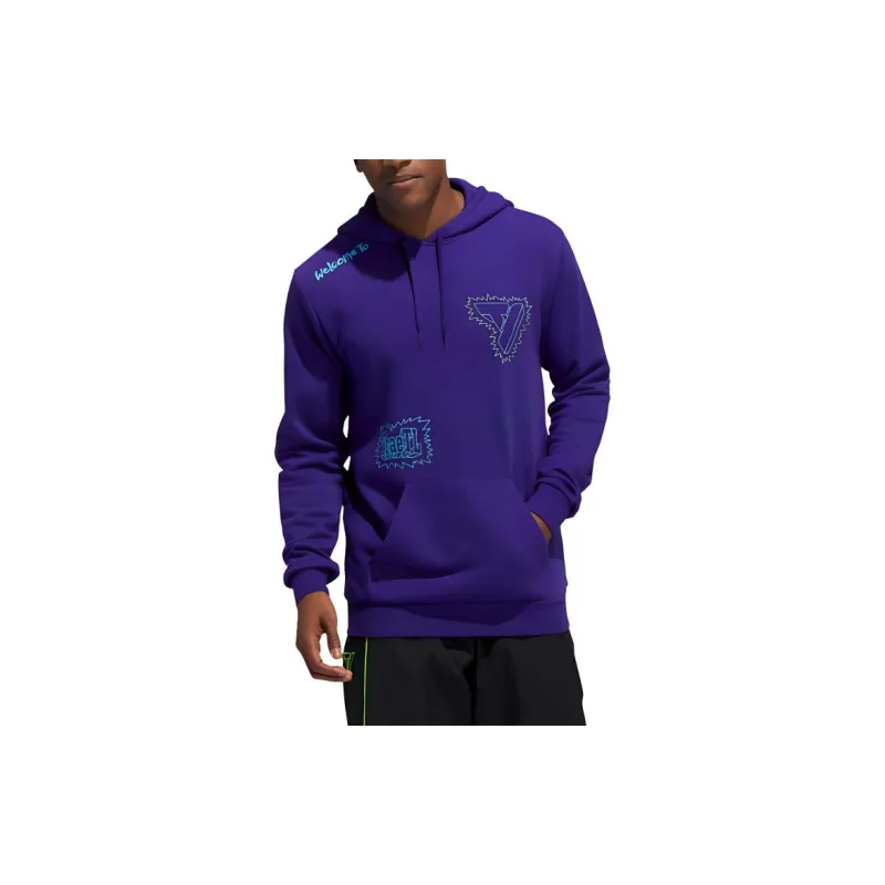 Adidas TRAE HOODIE Sweatshirt Men's Purple-1