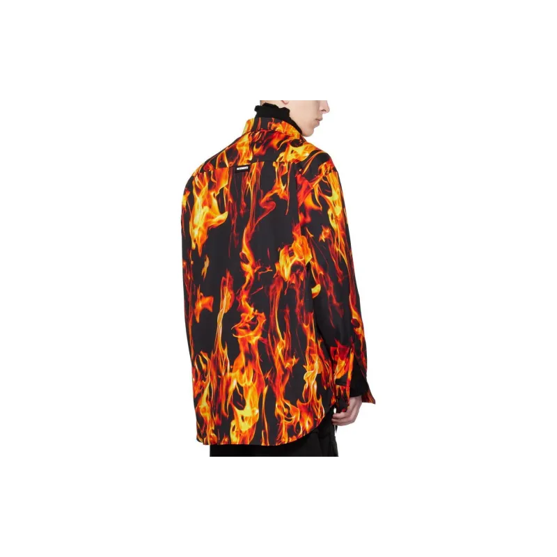 Vetements Shirts Men Black Orange-2