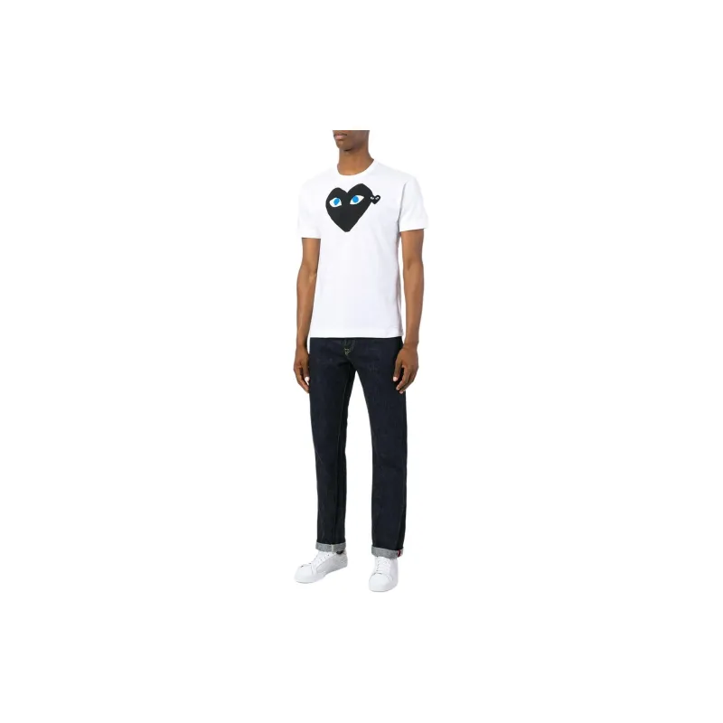 CDG Play T Shirts Unisex White-2