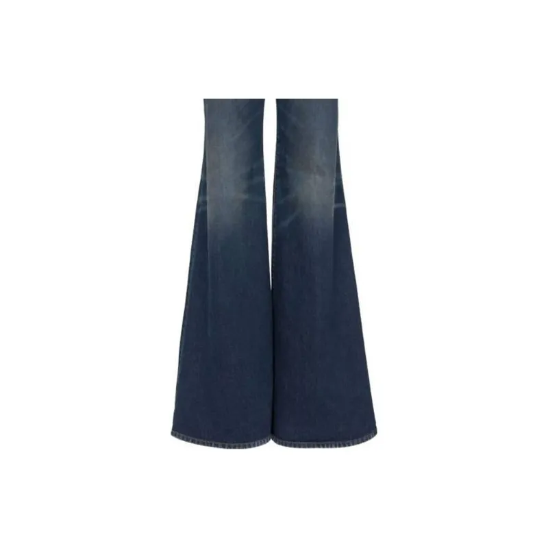 BALMAIN Logo patch Wide leg Jeans-4