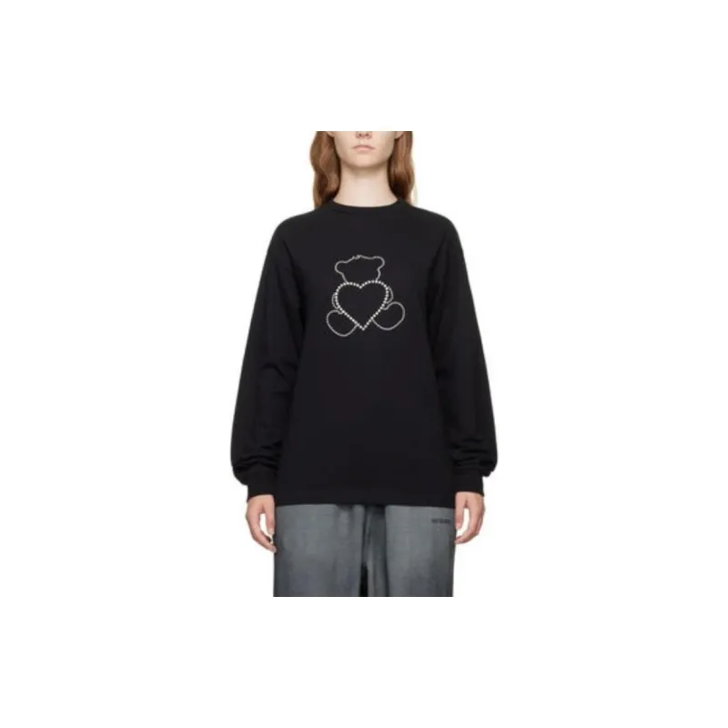 WE11DONE Pearl Bear Long Sleeve T-shirt-3