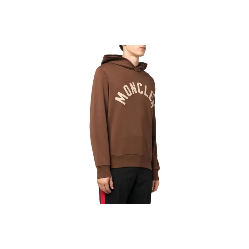 Moncler Curved Logo Plush Cotton Hoodie-3