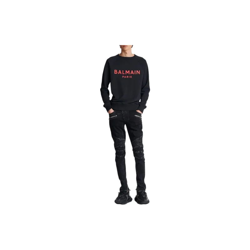 BALMAIN Logo print Cotton Sweatshirt-2