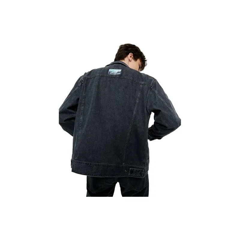Lee SS23 Denim Jacket Spring Fall Men's Dark Gray-3