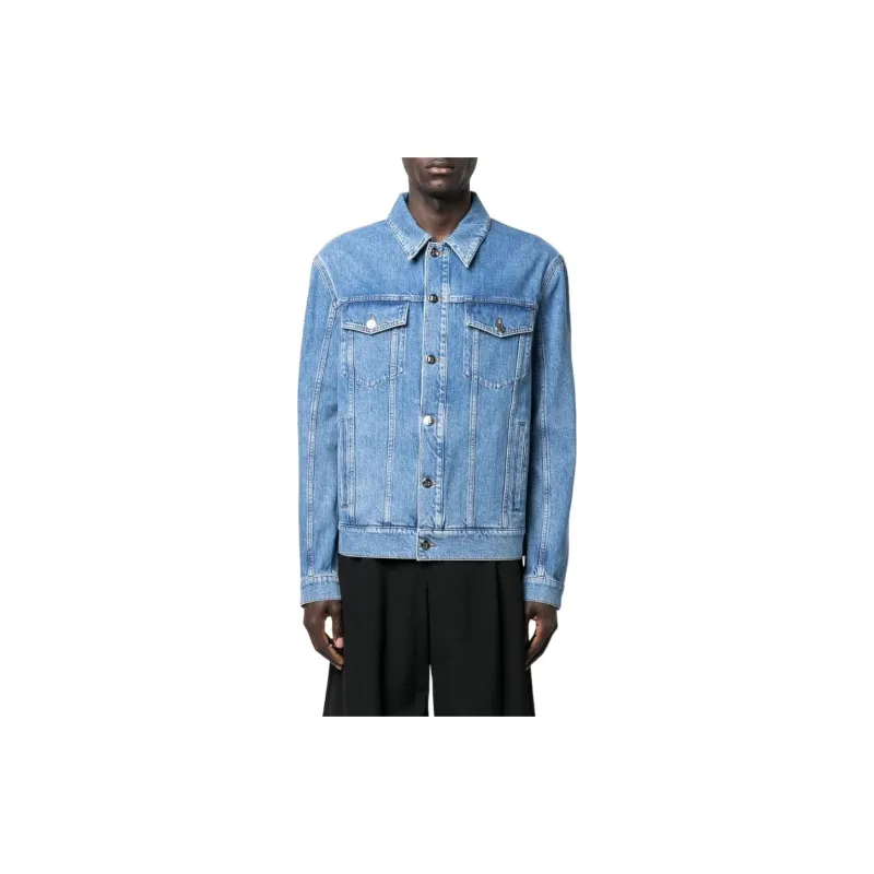 BALMAIN Logo Embroidered Denim Jacket-1