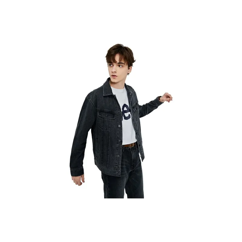 Lee SS23 Denim Jacket Spring Fall Men's Dark Gray-2