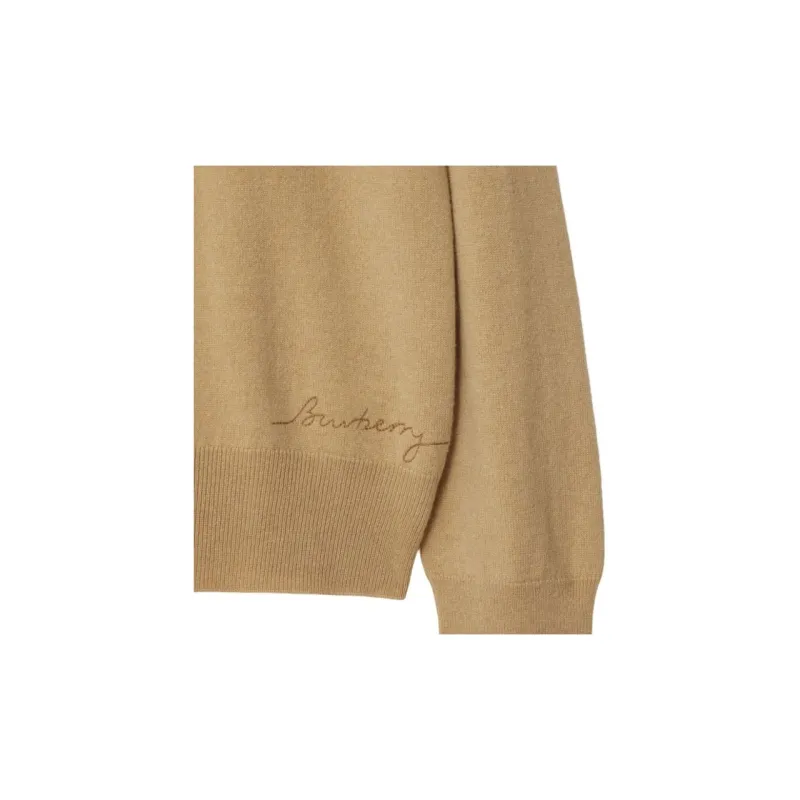 Burberry Logo embroidered Cashmere Jumper-5