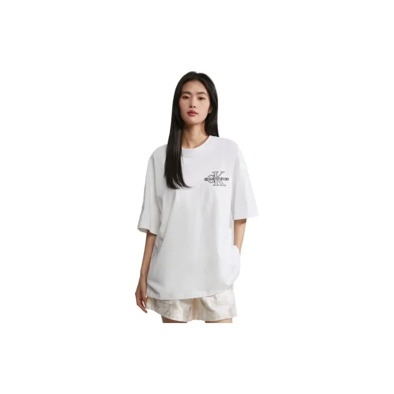 CALVIN KLEIN T Shirt Unisex Moon White-2