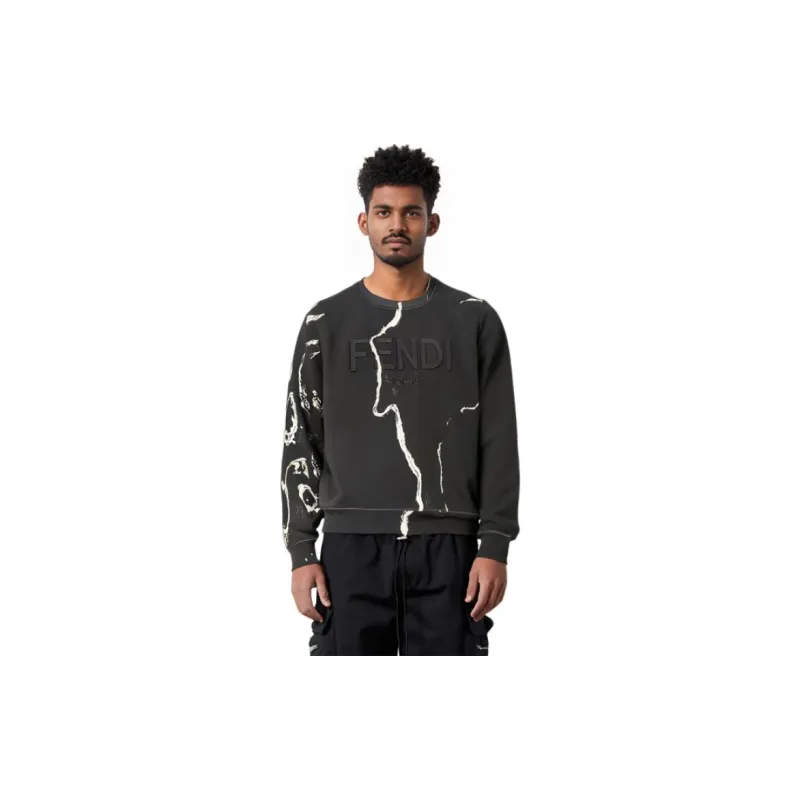 FENDI Sweatshirts Men Black-7