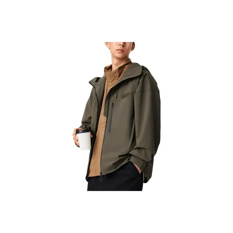 LiNing Sports Trend Series Trench Coat Men Green Mud-3