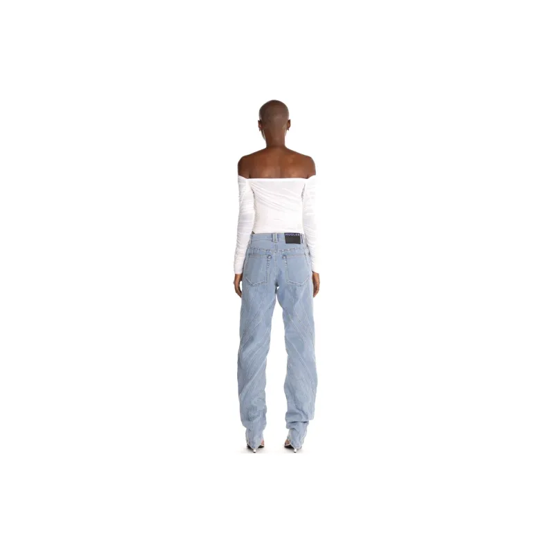 Mugler Multi Seam Stretch Spiral Jeans-5