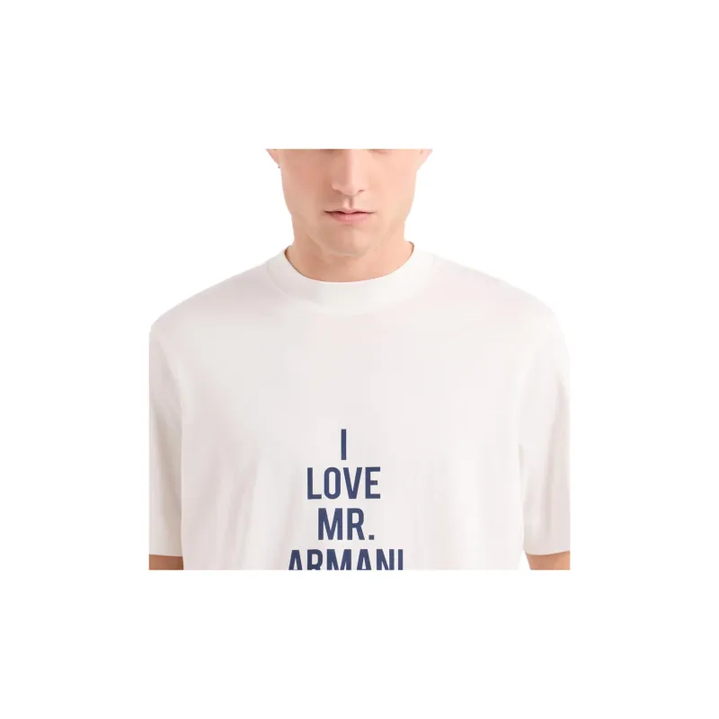 EMPORIO ARMANI Lightweight Jersey T shirt With I Love Mr Armani Asv Print-4