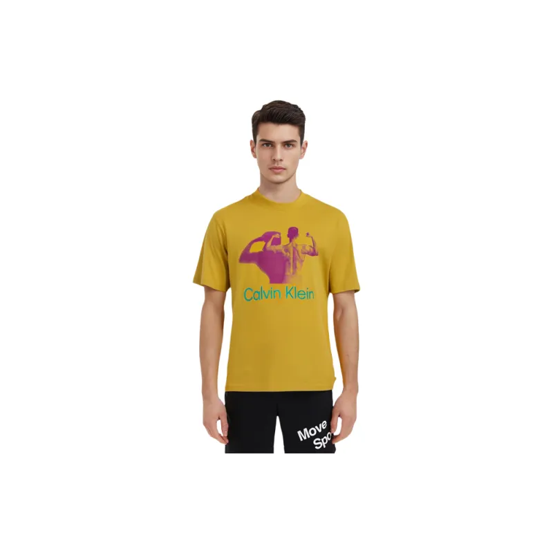 Calvin Klein Simple Series T Shirts Unisex Yellow-6