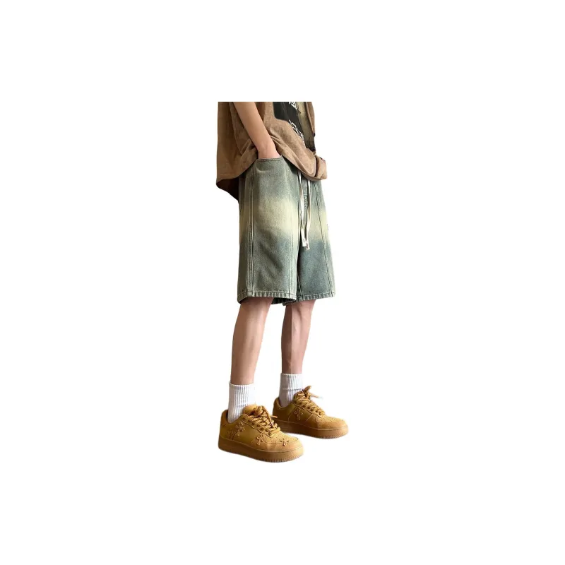 Tonlion Denim Shorts Men's Yellow Mud-2