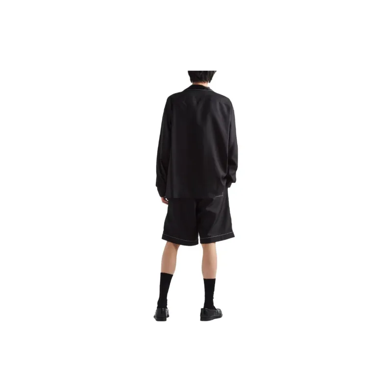 PRADA Contrasting Trim Button Up Shirt-2