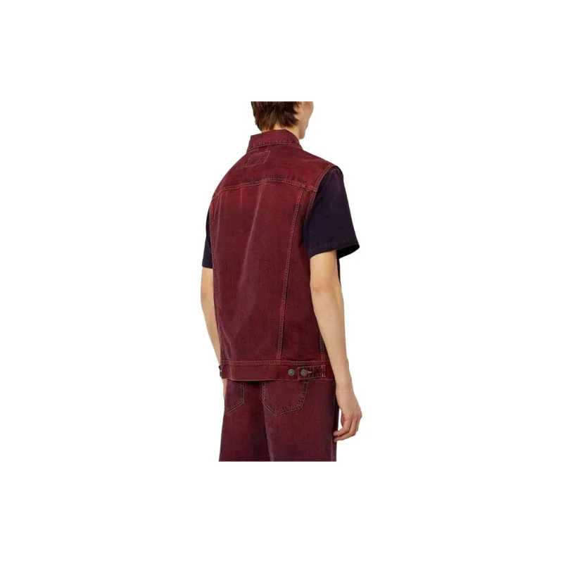 DIESEL Denim Jackets Men Red-2