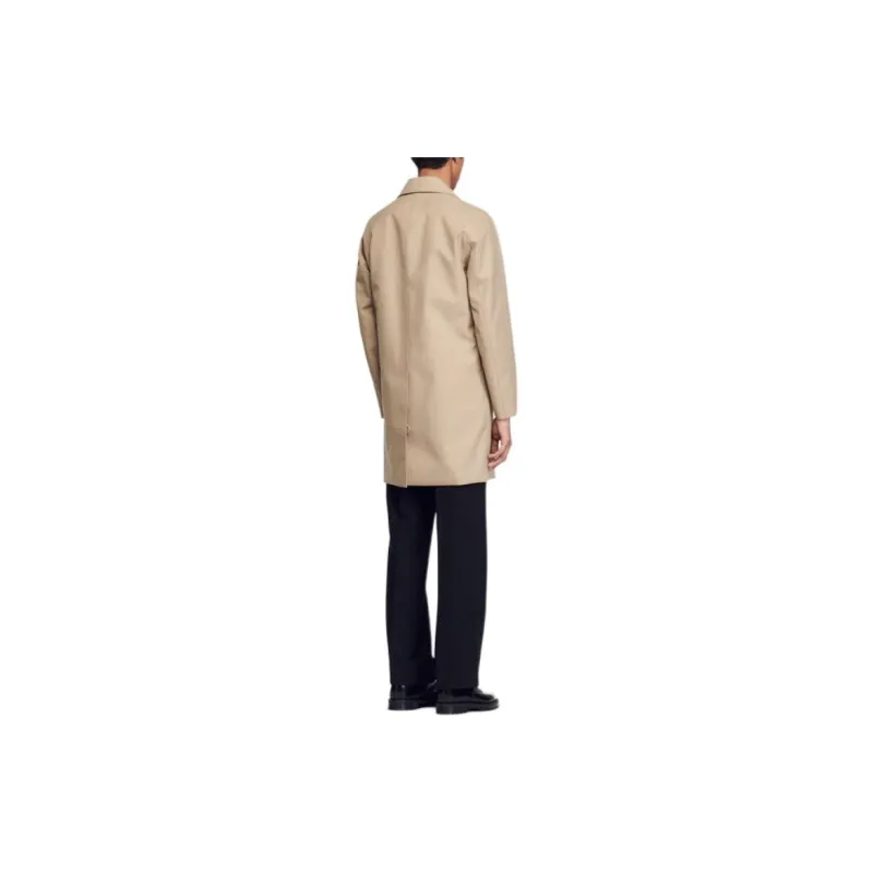 Sandro Straight-Cut Waterproof Jacket Jackets Coats Men's Light Brown-3