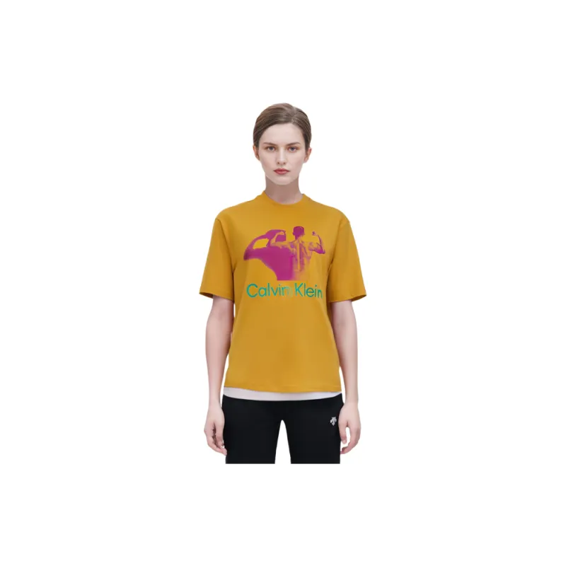 Calvin Klein Simple Series T Shirts Unisex Yellow-8