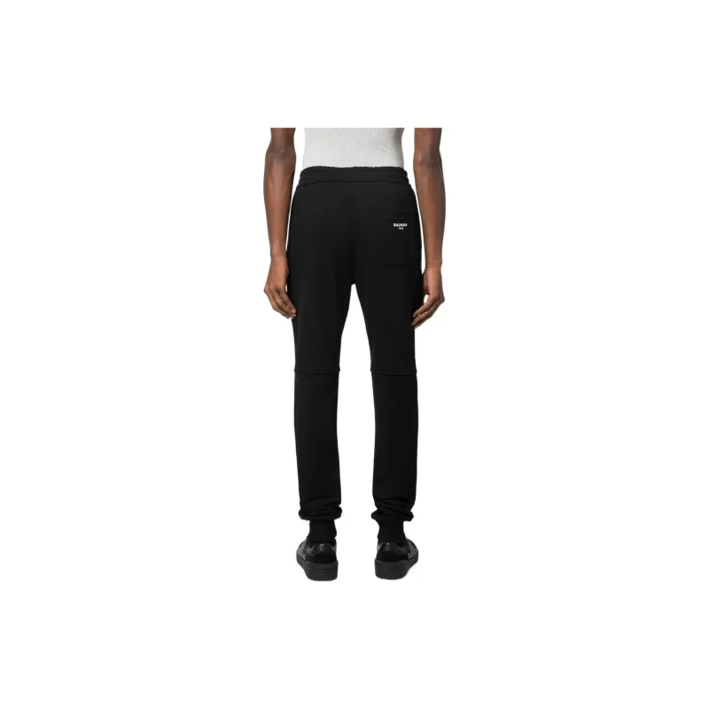 BALMAIN Flocked Logo Drawstring Track Pants-3