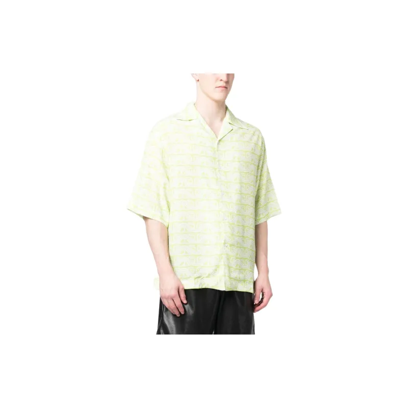 GCDS Waved Logo Printed Buttoned Shirt-3