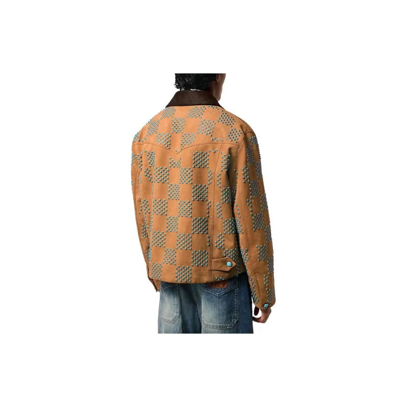 LOUIS VUITTON Embellished Nubuck Workwear Jacket-4