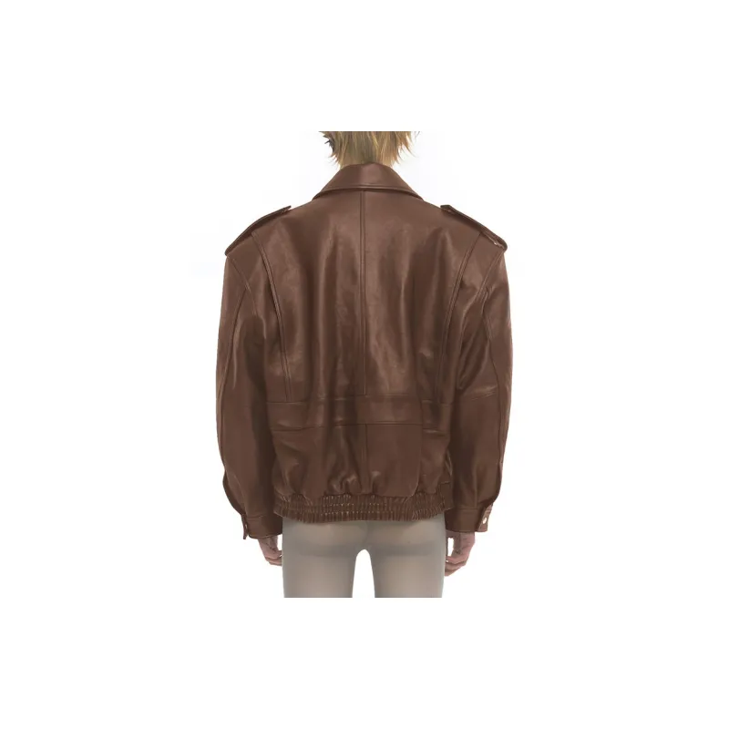 OSOI FW23 Leather Jacket Unisex Brown-4